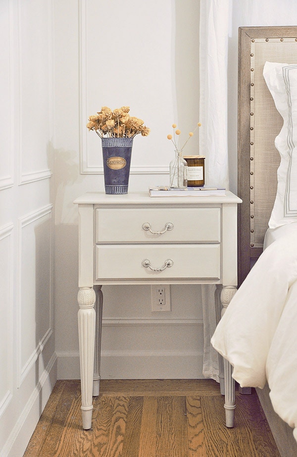 White and deals beige nightstand