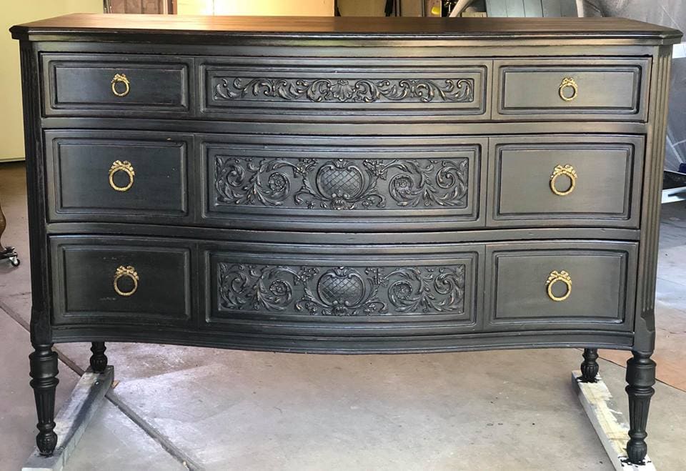 antique dresser makeover | diy project with chalk paint to refinish a dark color furniture, antique chest