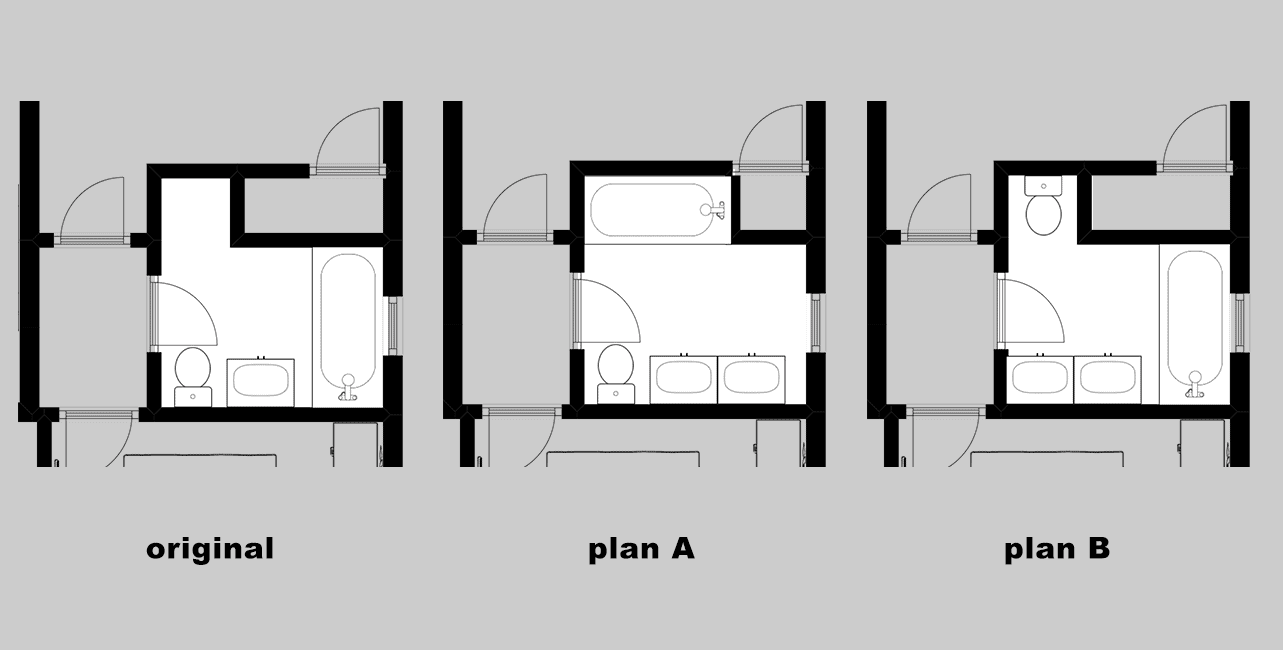 master bathroom remodel space planning, floor plan
