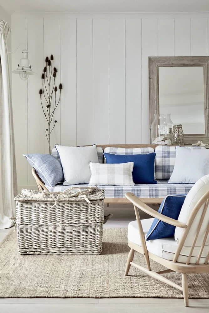 my favorite interior design style | coastal beachy style | serena and lily, fresh, seaside interiors, living room
