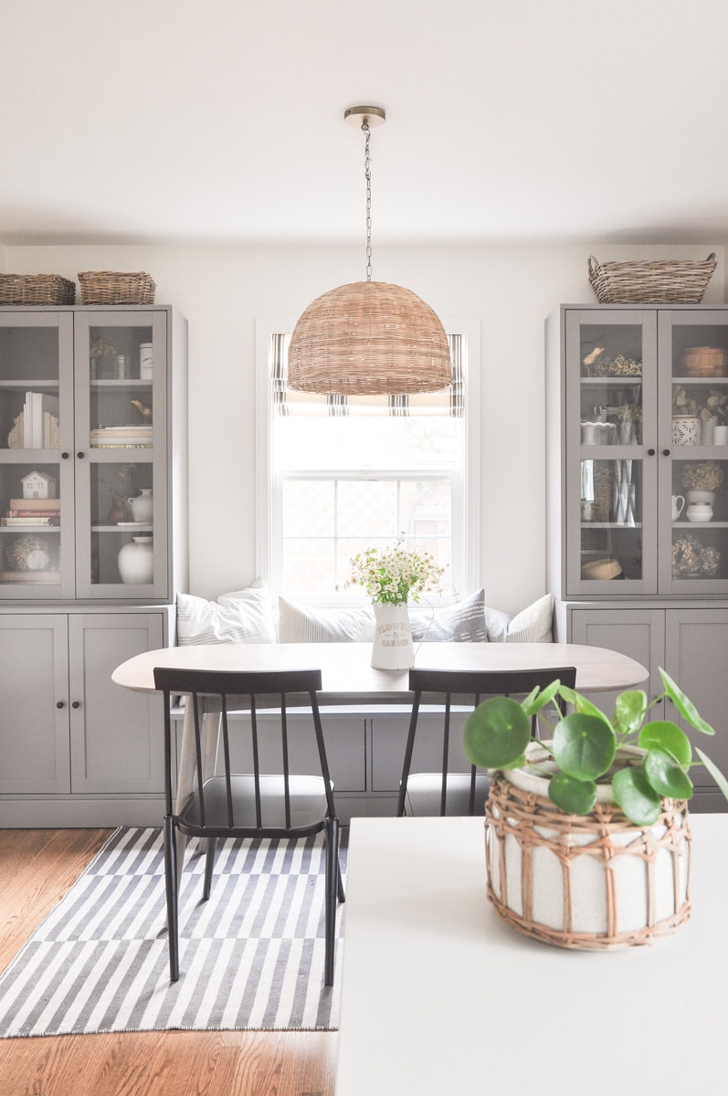 Small Dining Room Update With Ikea Banquette Review And New Pendant Hydrangea Treehouse