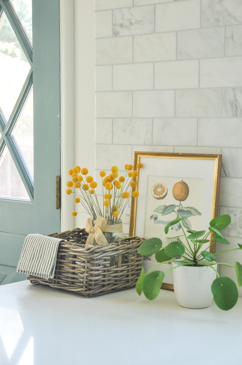 kitchen vignette, cottage rustic decoration, billy ball