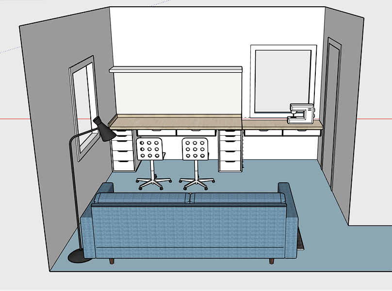 home office floor plan in sketchup