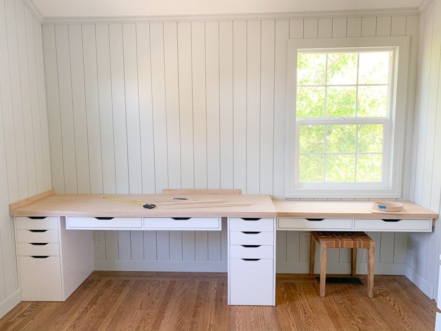 Diy Desk Built In With Ikea Alex Desk Drawer Hack Hydrangea Treehouse