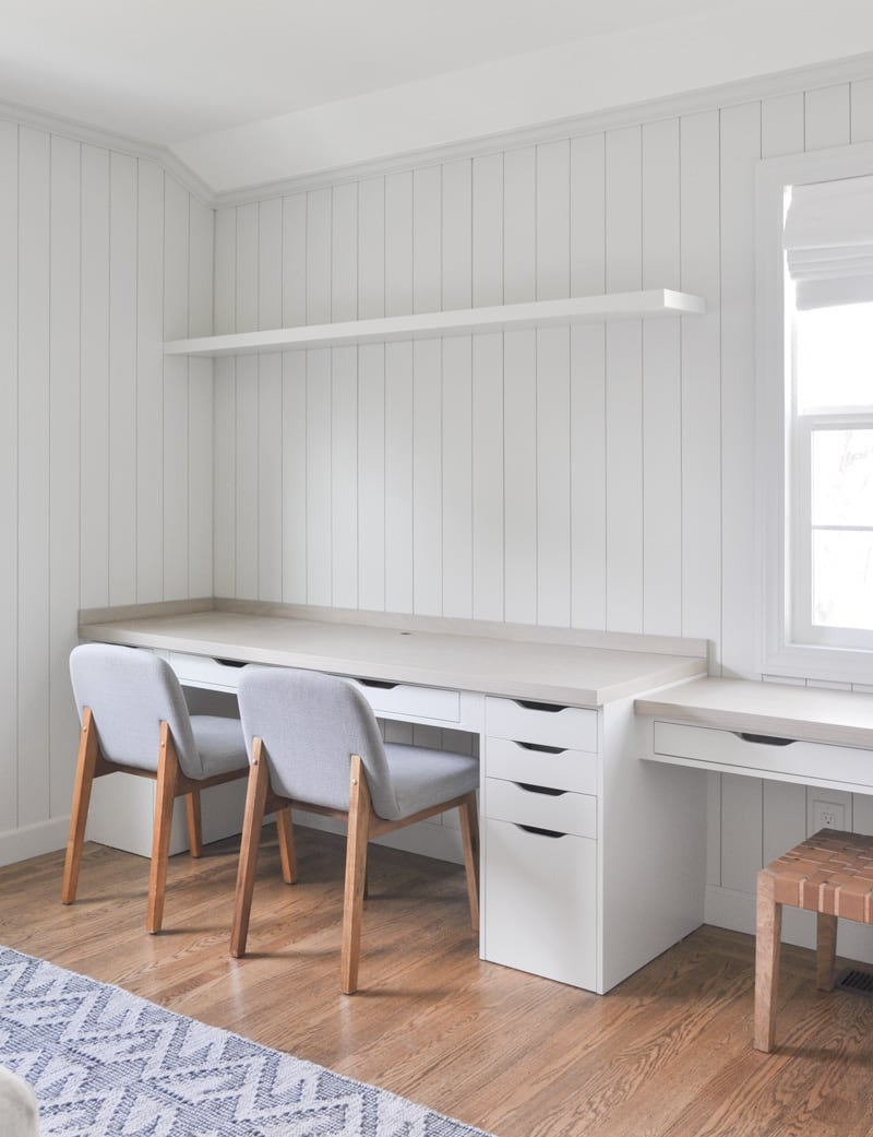 Moment omdraaien blaas gat DIY desk built-in with Ikea Alex desk & drawer hack - Hydrangea Treehouse