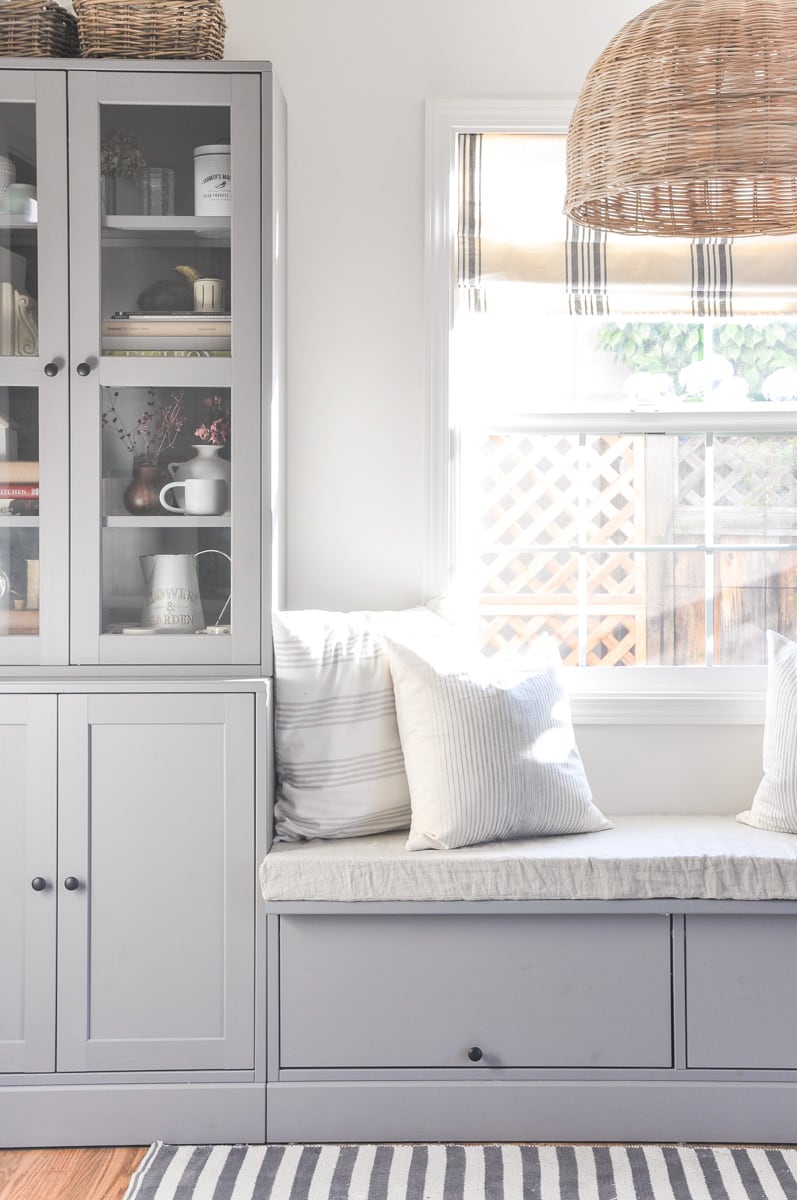 photo of modern farmhouse roman shade blinds dining room