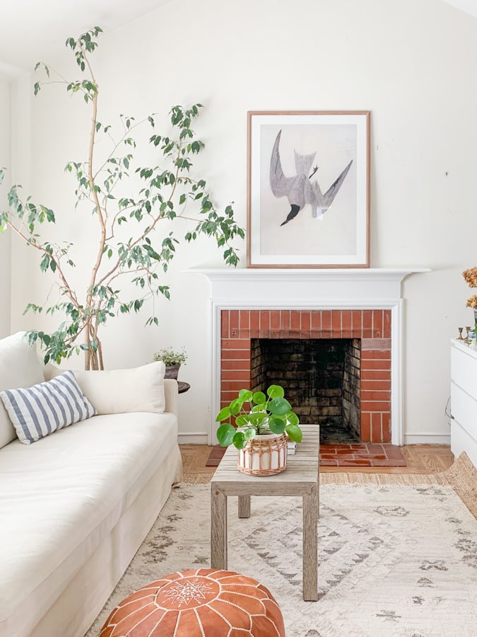 whitewash brick fireplace makeover before and after