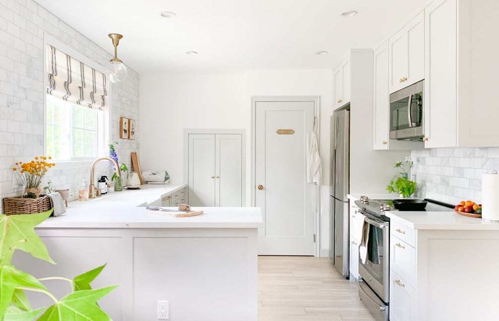 ikea kitchen cabinets in gray paint color for small modern kitchen