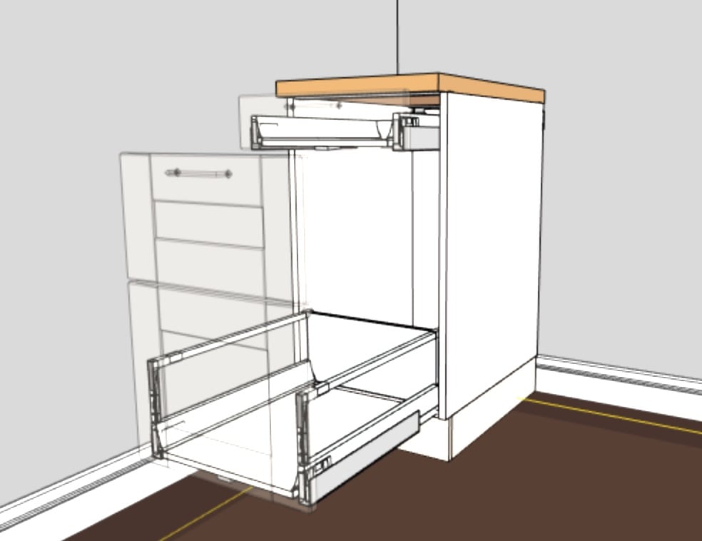 Ikea kitchen trash deals cabinet