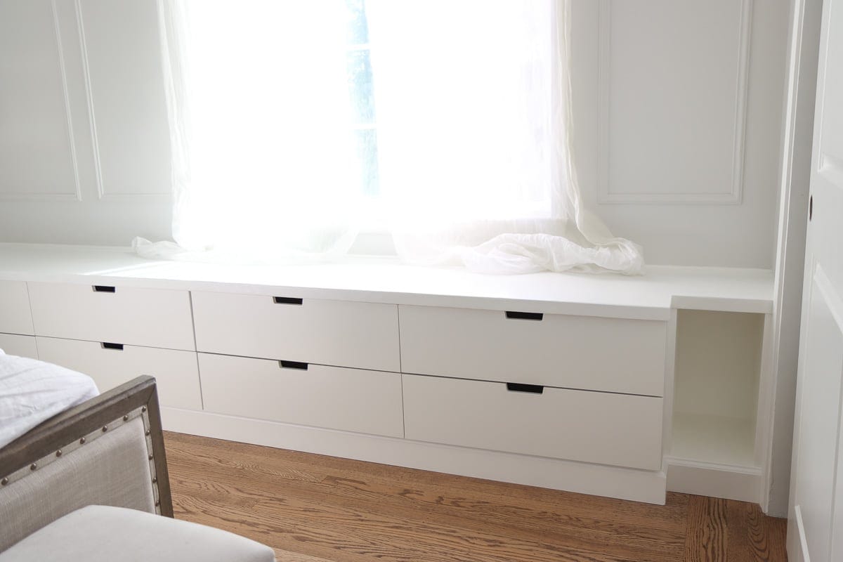 DIY Ikea window seat with storage, Nordli hack