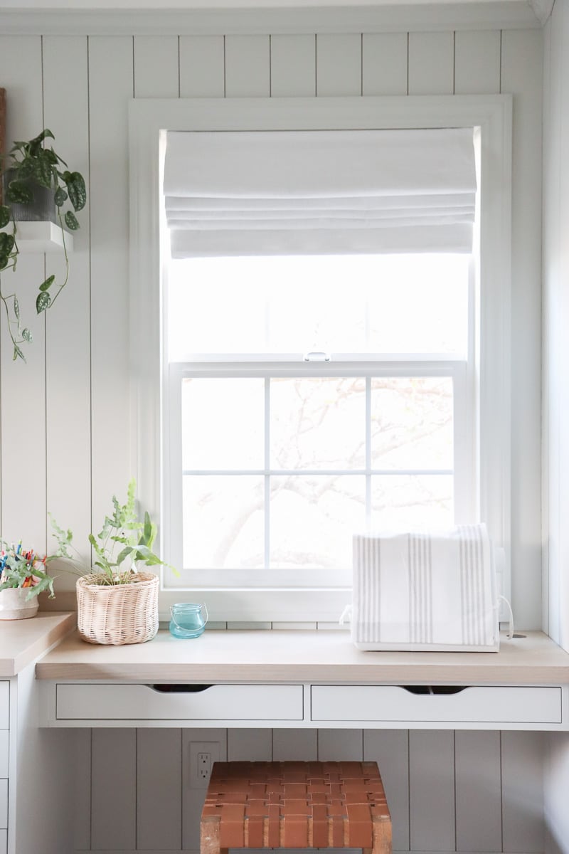 farmhouse roman shades from pottery barn Emery Linen/Cotton Cordless Roman Blackout Shade
