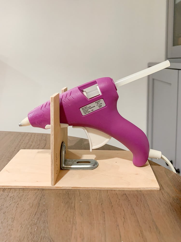 how to make wooden hot glue gun holder