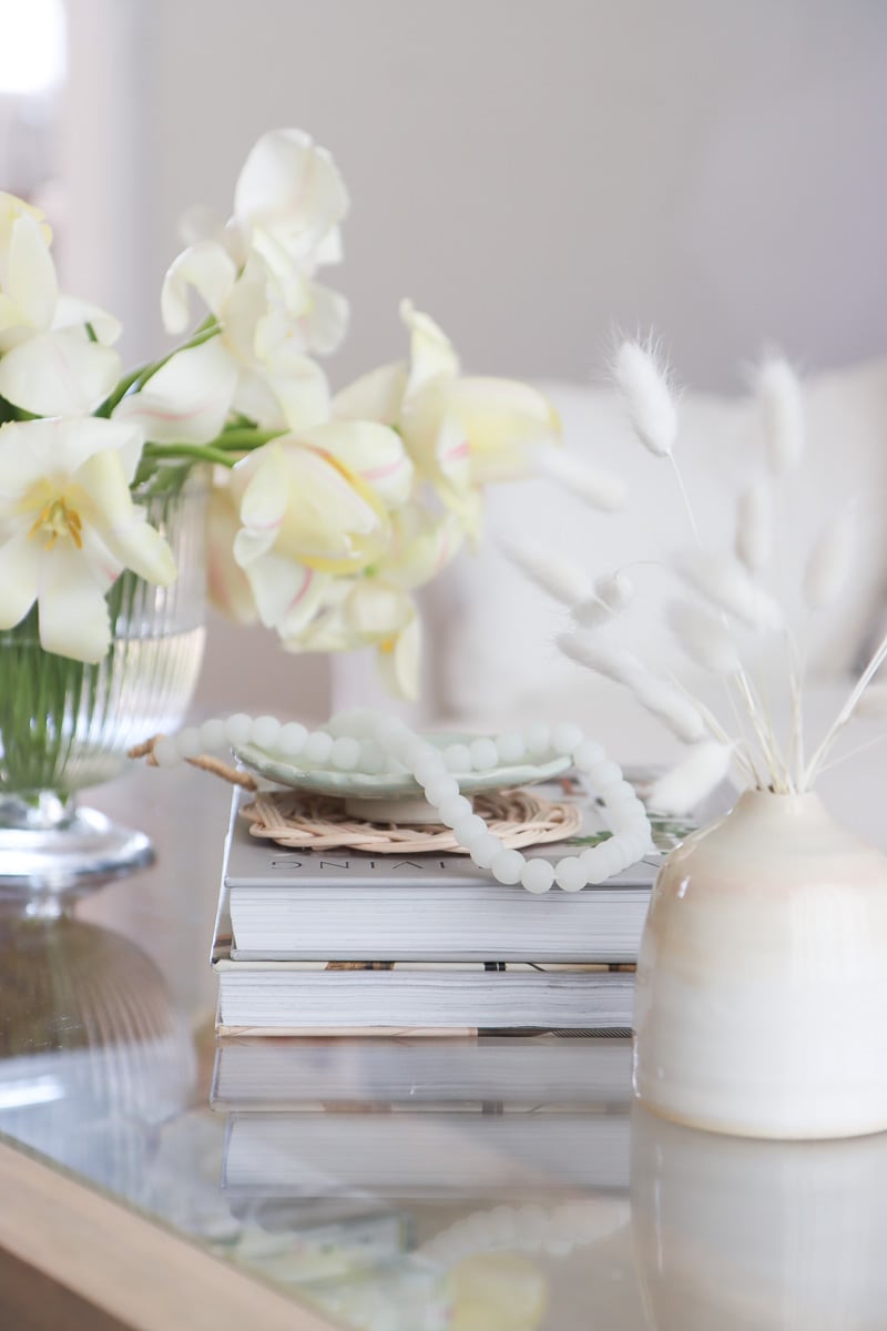 Boho office desk decor ideas bunnytail grass