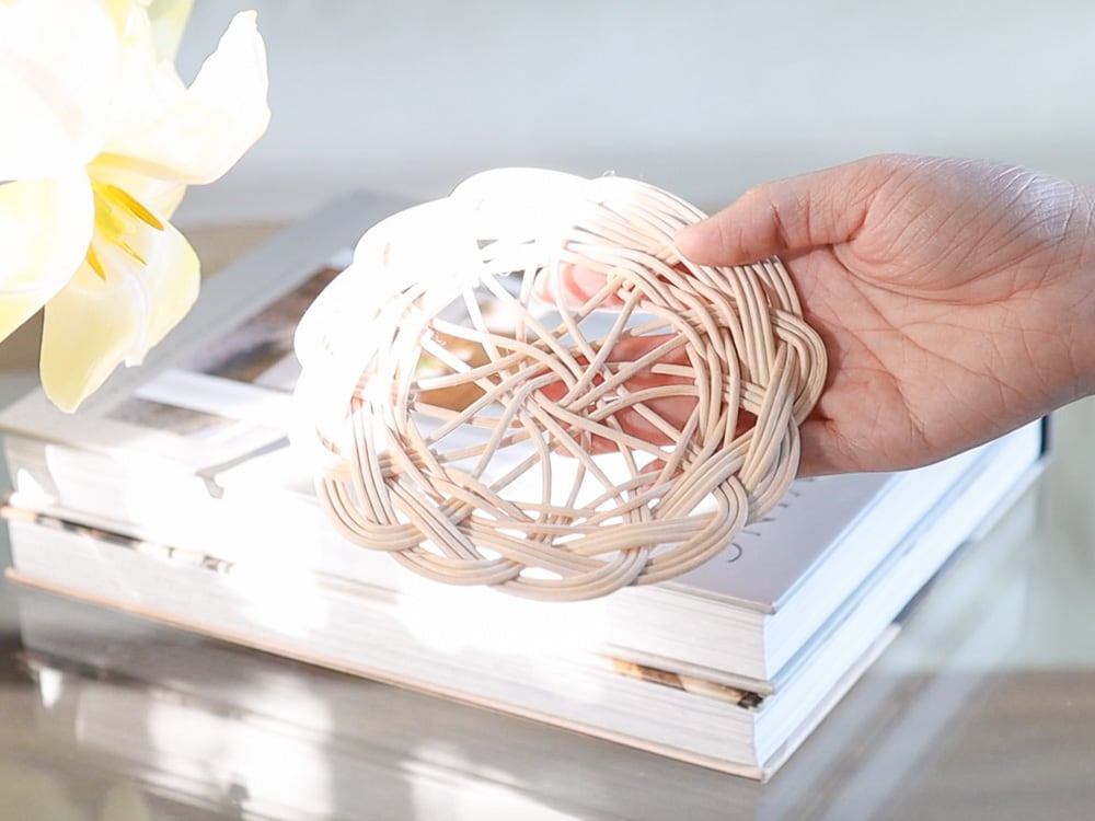 rattan coaster coffee table decor