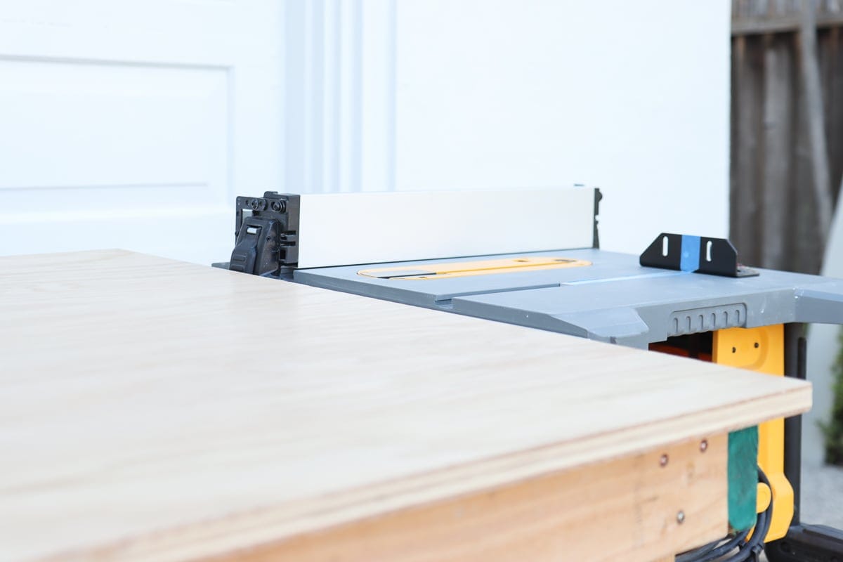 DIY mobile workbench for table saw

