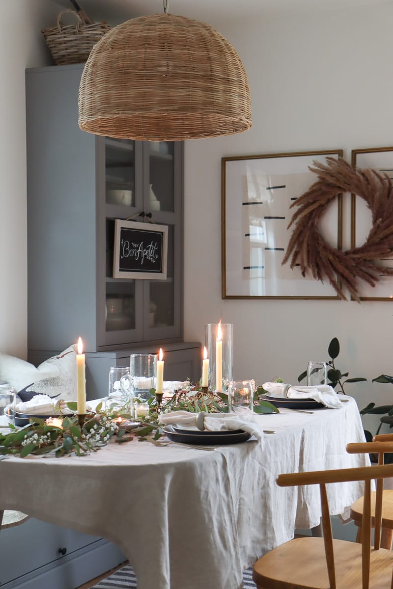 modern scandinavian style thanksgiving christmas table setting