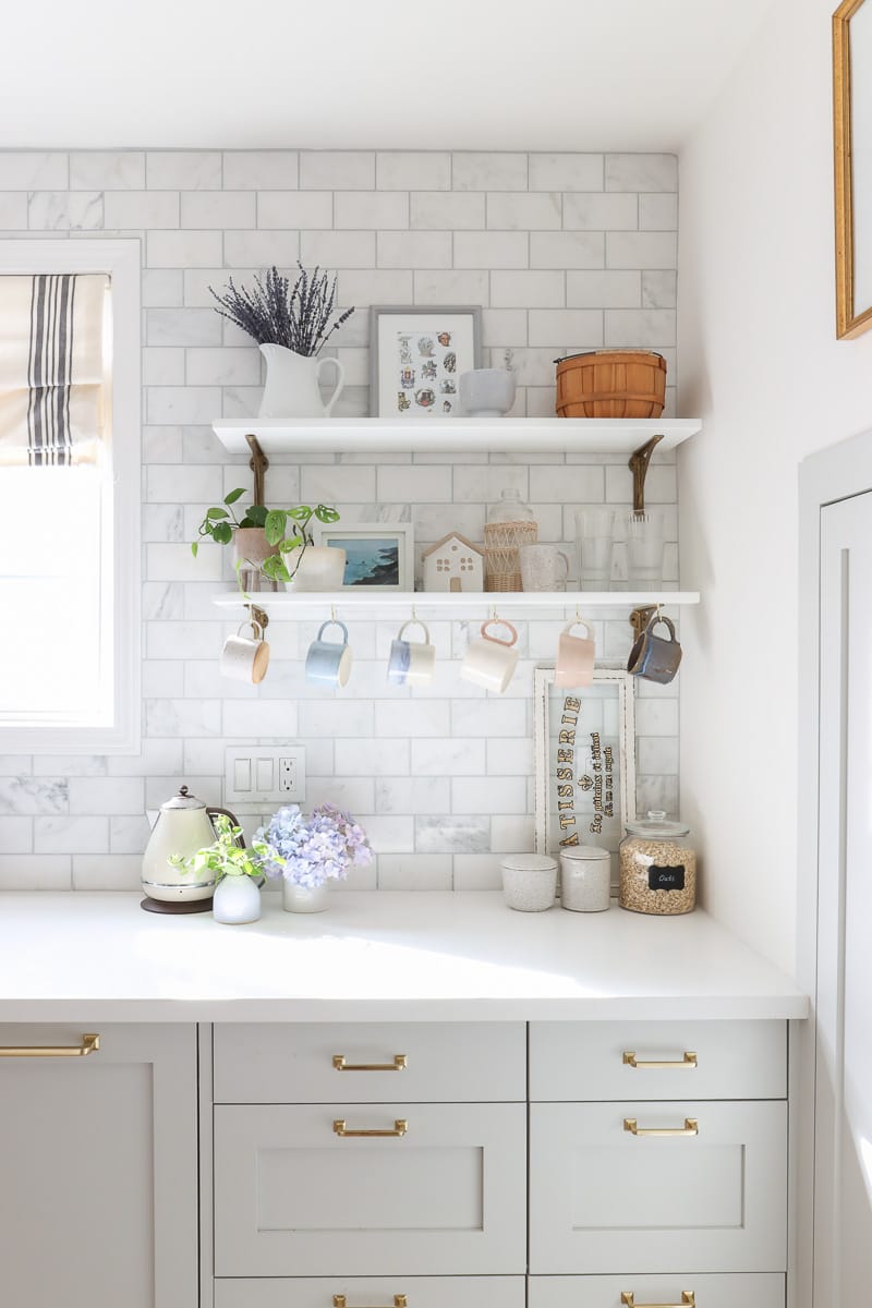 DIY Mug Holder for Your Kitchen Open Shelf - Hydrangea Treehouse