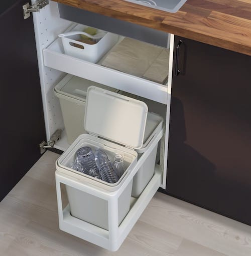 pull-out cabinet organizer, IKEA trash drawer organizer