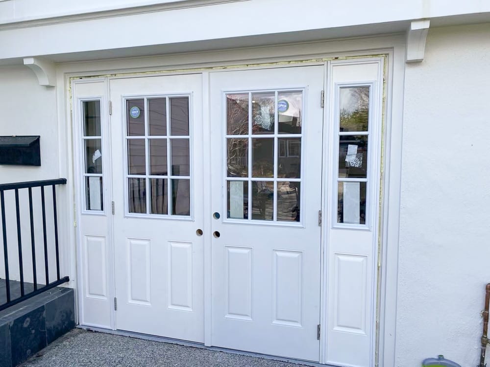 replace garage door with door and window DIY process