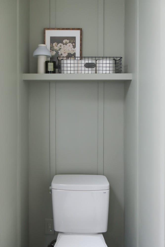 how to build floating shelf over a toilet