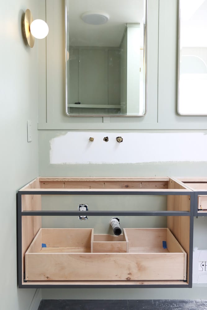 DIY Bathroom Vanity with Custom Drawers