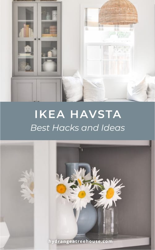 IKEA HAVSTA series cabinets and shelves furniture honest review after using it for 3 years, plus HAVSTA hack ideas for built-ins.