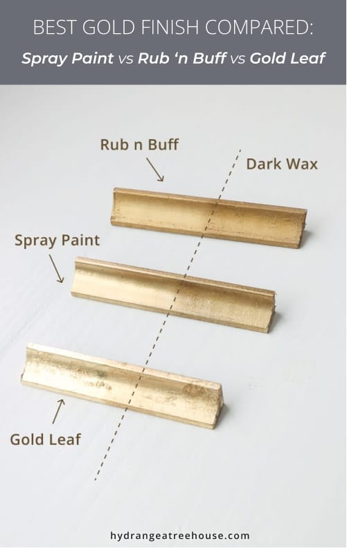  best gold paint for wood or metal compared: gold spray paint vs rub n buff vs gold leaf. A all in one gold finish comparison for DIYers.