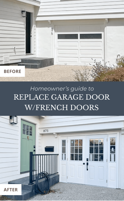 Want to replace your traditional garage door with a double French door, possibly with sidelites to add more light to your garage space? This post is for you. I’ll break down the entire process of replacing my garage door with French doors, the cost, and tips on how to choose the right doors for you.