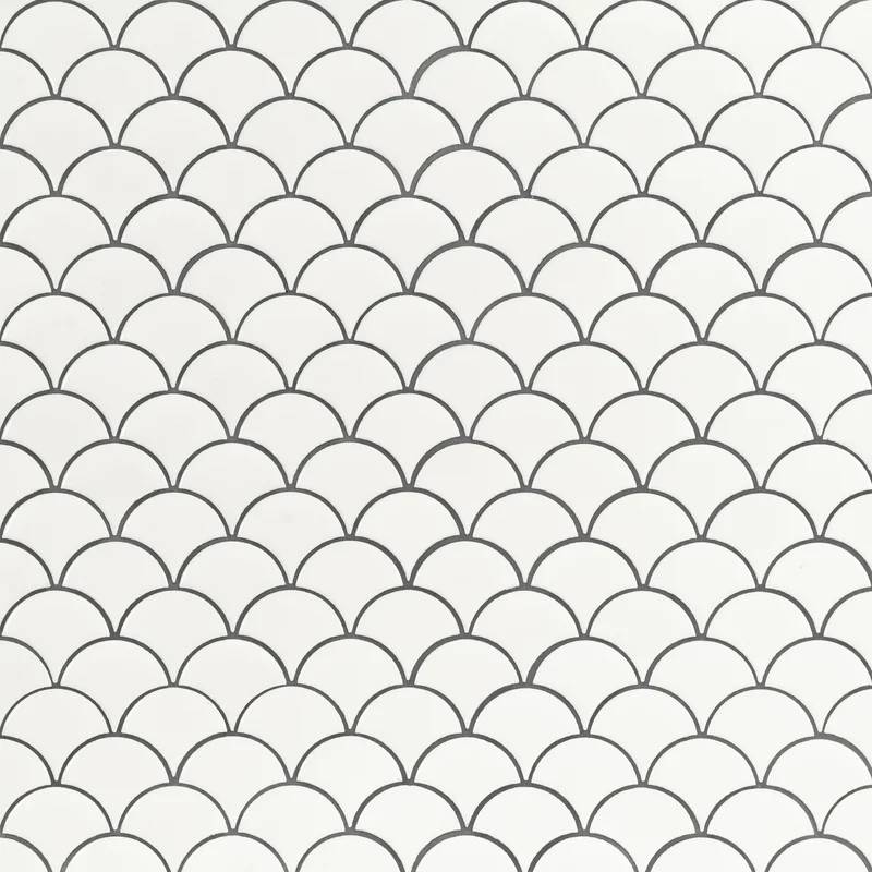 Farmhouse Backsplash Tiles for Kitchen RETRO SCALLOP BIANCO FISH SCALE PATTERN PORCELAIN MOSAIC TILE