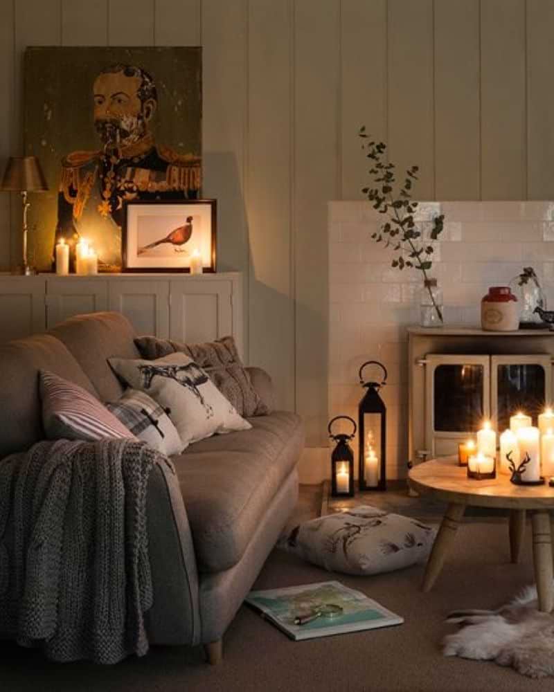 vintage whimsical living room cozy industrial