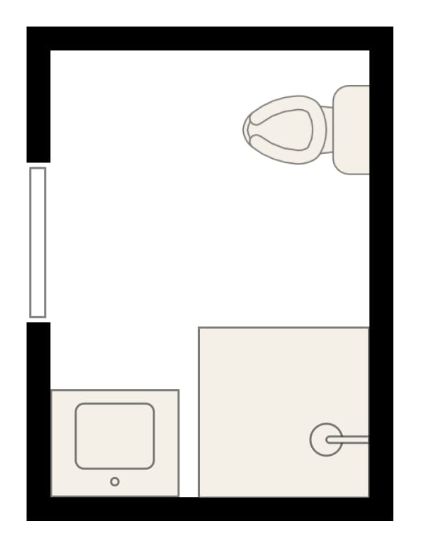 5×7 bathrooms layout idea with corner shower 