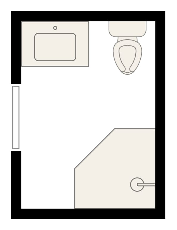 5×7 small bathrooms layout idea with corner shower 