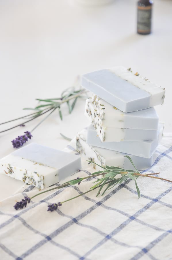 lavender soap from dried lavender buds