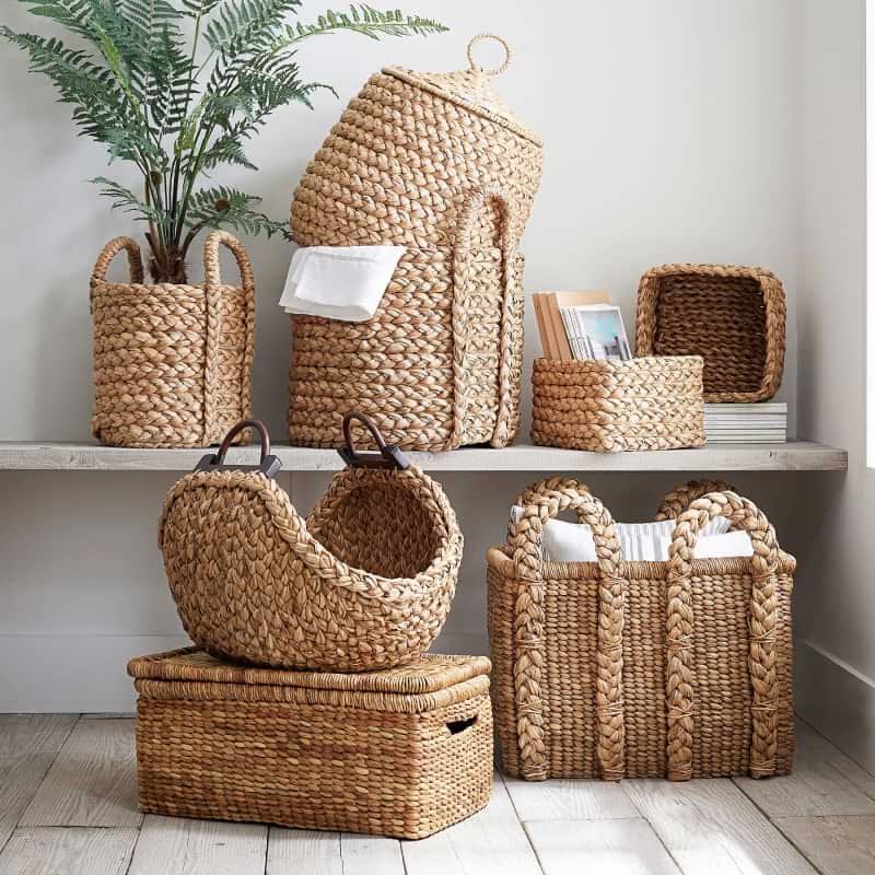 Wicker Corner Baskets | Custom Size Woven Corner Storage Baskets