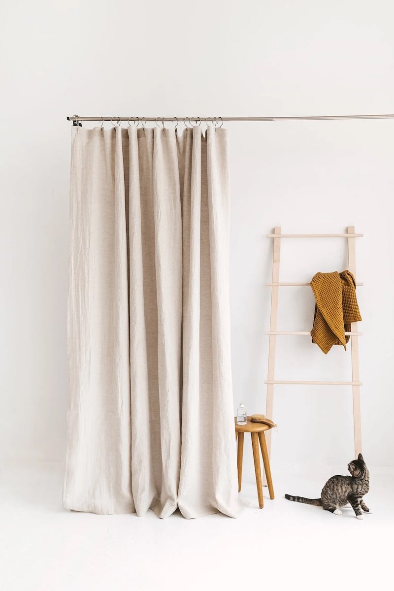 shower curtain rod height and curtain length