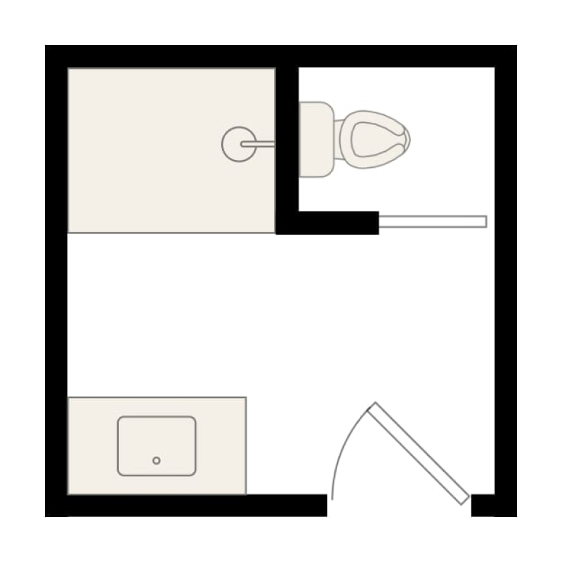 8x8 Bathroom Layout Ideas with shower and tub, and with floor plans, 8x8 bathroom layout idea #1 with water closet