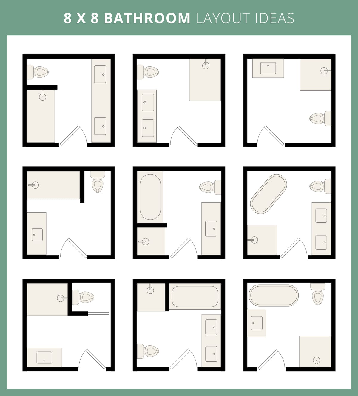8x8 bathroom layout ideas with floor plan