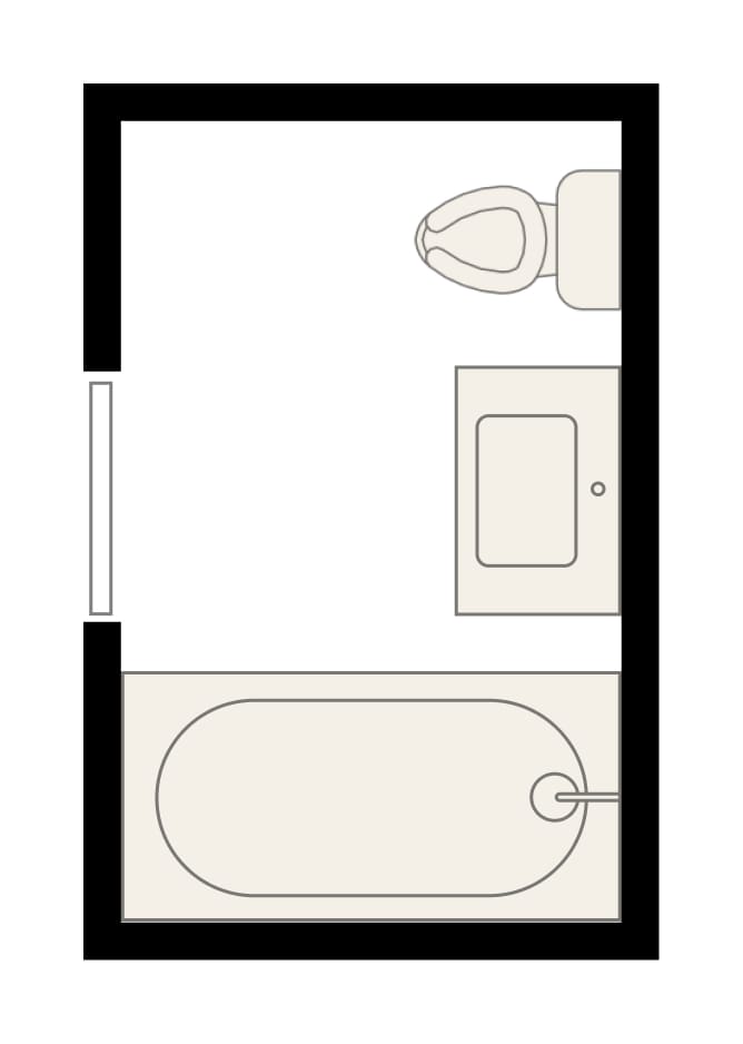 Smart 5x8 Bathroom Layout Ideas to Transform Your Small Bathroom, 5x8 bathroom layout idea #3 with bathtub
