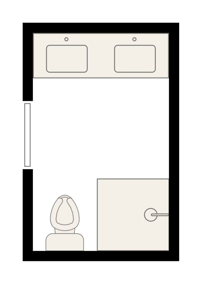 Smart 5x8 Bathroom Layout Ideas to Transform Your Small Bathroom, 5x8 bathroom layout idea #4 with double sink